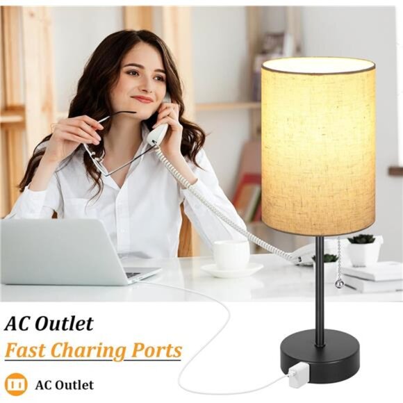 Dott Arts Bedside Lamps for Bedrooms Set of 2, Table Lamps for Nightstand - Picture 3 of 7